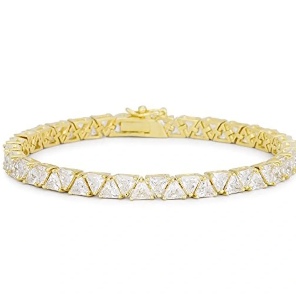 18k 13ct Trillion Tennis Bracelet - Picture 3 of 16